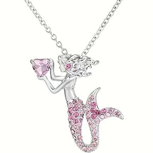 New Cute pink Mermaid Pendant Necklace, T5B7B